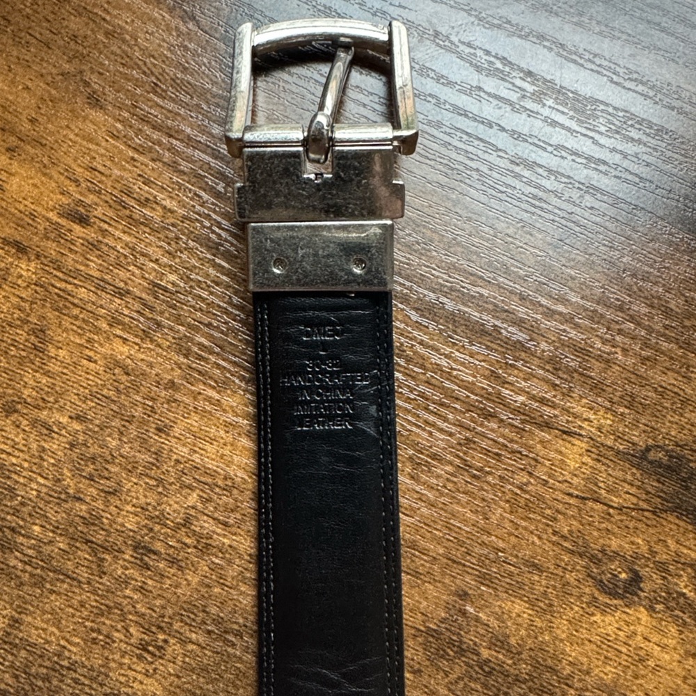 Tommy Hilfiger Genuine Leather Black Brown Reversible Belt Size 30-32 - Picture 10 of 15